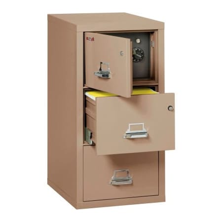 Fire King Fireking Fireproof 3 Drawer Vertical Safe-In-File Legal 20-13/16"Wx31-9/16"Dx40-1/4"H Taupe 3-2131-CTASF